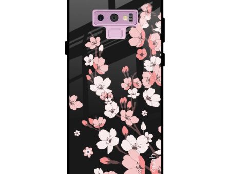 Black Cherry Blossom Glass Case for Samsung Galaxy Note 9 Hot on Sale