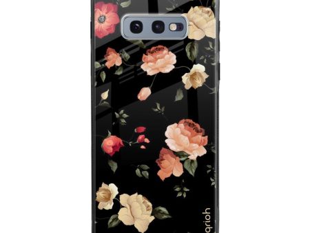 Black Spring Floral Glass Case for Samsung Galaxy S10E Online Hot Sale