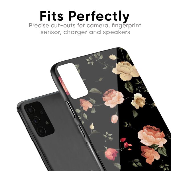 Black Spring Floral Glass Case for Samsung Galaxy Note 9 For Cheap