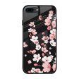 Black Cherry Blossom Glass Case for Apple iPhone 8 Plus For Cheap