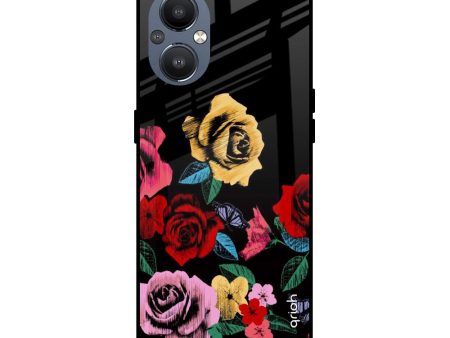 Floral Decorative Glass Case For OnePlus Nord N20 5G Online