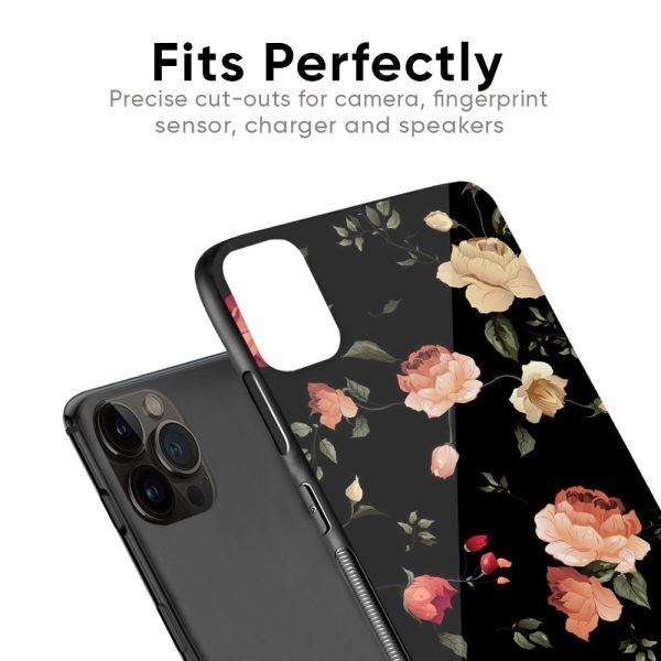 Black Spring Floral Glass Case for Apple iPhone 8 Plus For Discount