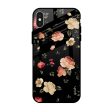 Black Spring Floral Glass Case for Apple iPhone X Discount