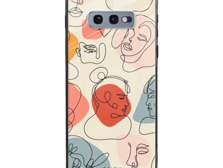 Abstract Faces Glass Case for Samsung Galaxy S10E on Sale