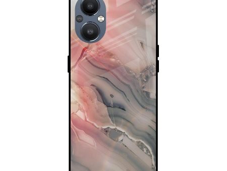 Pink And Grey Marble Glass Case For OnePlus Nord N20 5G Cheap