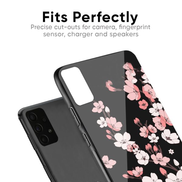 Black Cherry Blossom Glass Case for Samsung Galaxy S10E Online Sale