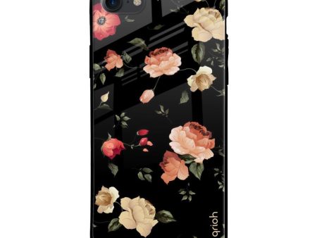 Black Spring Floral Glass Case for Apple iPhone 8 Online Sale