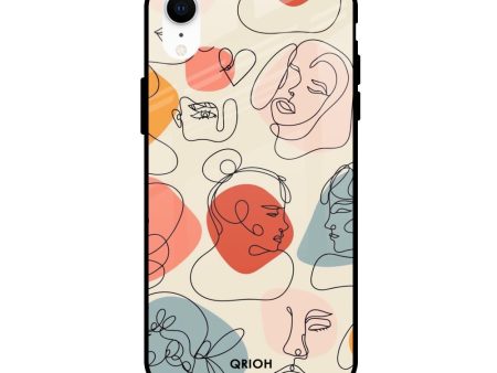 Abstract Faces Glass Case for Apple iPhone XR Discount