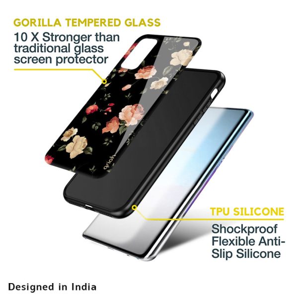 Black Spring Floral Glass Case for Samsung Galaxy S10E Online Hot Sale