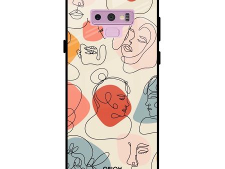 Abstract Faces Glass Case for Samsung Galaxy Note 9 Online Sale