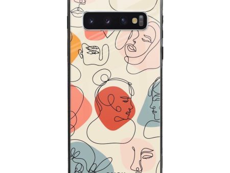 Abstract Faces Glass Case for Samsung Galaxy S10 Plus Sale