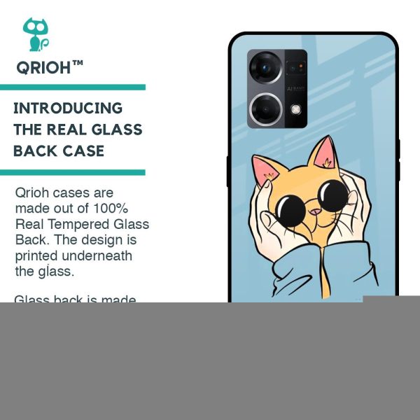 Adorable Cute Kitty Glass Case For OPPO F21 Pro 4G For Sale