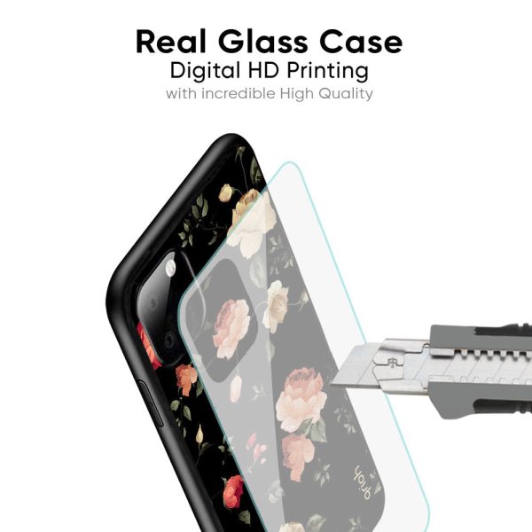 Black Spring Floral Glass Case for Apple iPhone X Discount