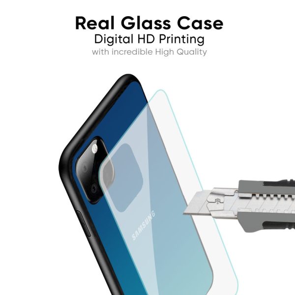 Celestial Blue Glass Case For Samsung Galaxy M32 Fashion