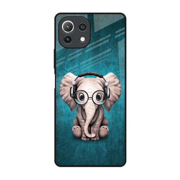 Adorable Baby Elephant Glass Case For Mi 11 Lite NE 5G Online Sale