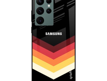 Abstract Arrow Pattern Glass Case For Samsung Galaxy S22 Ultra 5G Online now