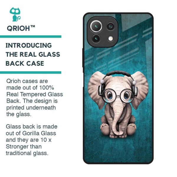 Adorable Baby Elephant Glass Case For Mi 11 Lite NE 5G Online Sale