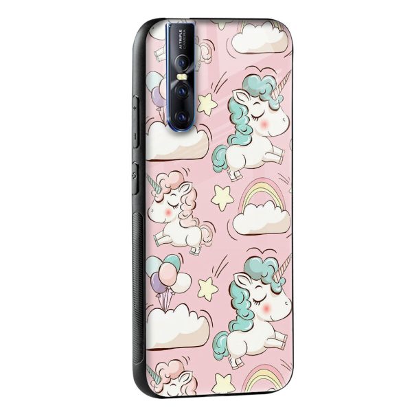 Balloon Unicorn Glass case for Vivo Y15s Cheap