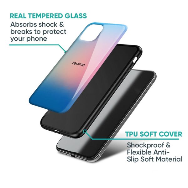 Blue & Pink Ombre Glass case for Realme 9 Pro Plus Fashion