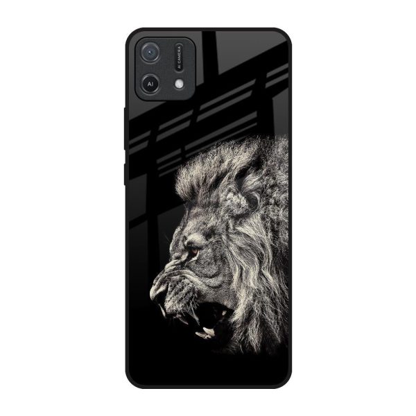 Brave Lion Glass Case for Oppo A16K Sale