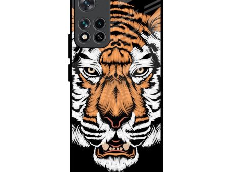 Angry Tiger Glass Case For Mi 11i HyperCharge For Cheap