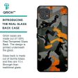 Camouflage Orange Glass Case For Samsung Galaxy F42 5G Fashion