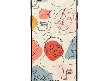 Abstract Faces Glass Case for Apple iPhone 6 Plus For Cheap