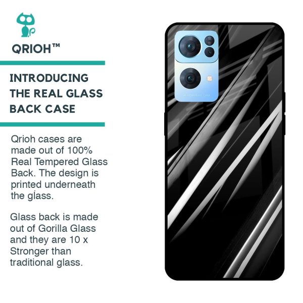 Black & Grey Gradient Glass Case For Oppo Reno7 Pro 5G For Discount