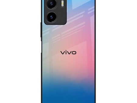 Blue & Pink Ombre Glass case for Vivo Y15s Hot on Sale