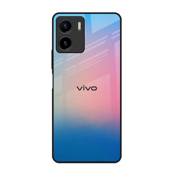 Blue & Pink Ombre Glass case for Vivo Y15s Hot on Sale