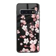 Black Cherry Blossom Glass Case for Samsung Galaxy S10 For Cheap