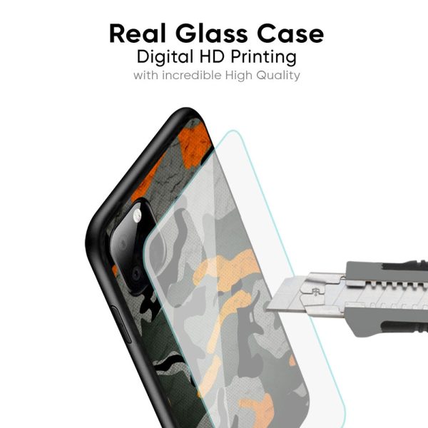 Camouflage Orange Glass Case For Vivo Y73 Fashion