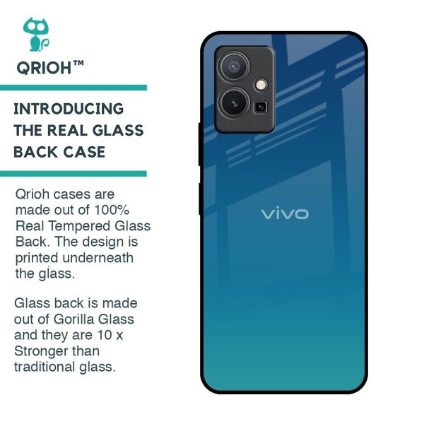 Celestial Blue Glass Case For Vivo Y75 5G Online now