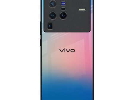 Blue & Pink Ombre Glass case for Vivo X80 Pro 5G For Cheap