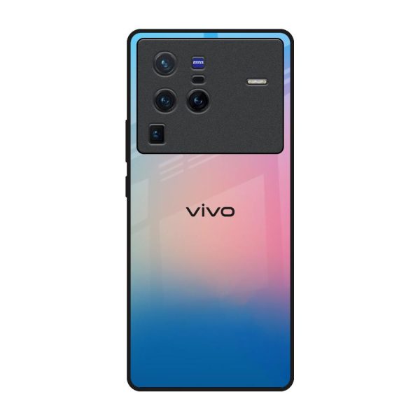 Blue & Pink Ombre Glass case for Vivo X80 Pro 5G For Cheap