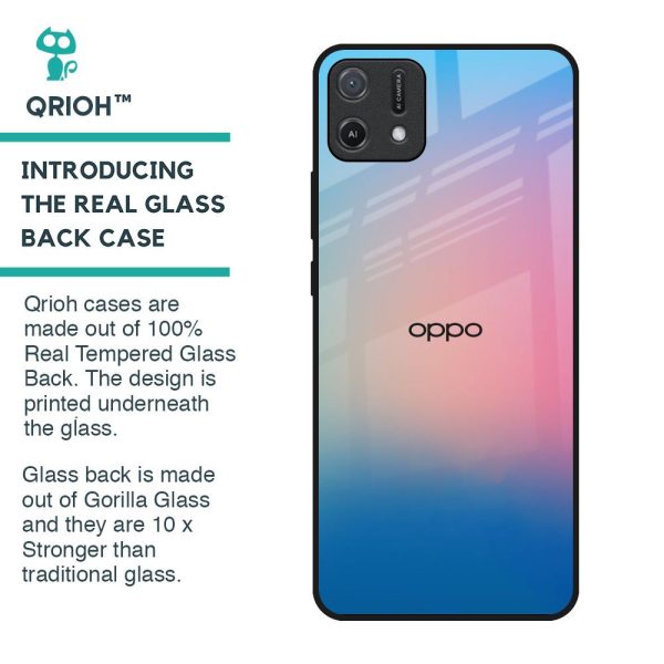 Blue & Pink Ombre Glass case for Oppo A16K Fashion