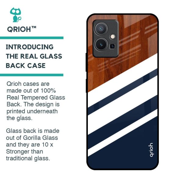 Bold Stripes Glass Case for Vivo Y75 5G Online