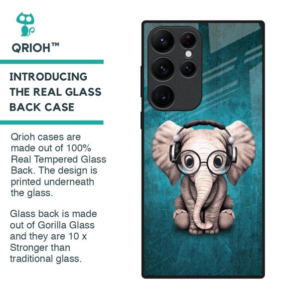 Adorable Baby Elephant Glass Case For Samsung Galaxy S22 Ultra 5G Online now