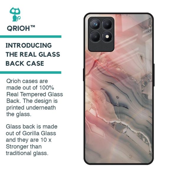 Pink And Grey Marble Glass Case For Realme Narzo 50 Fashion