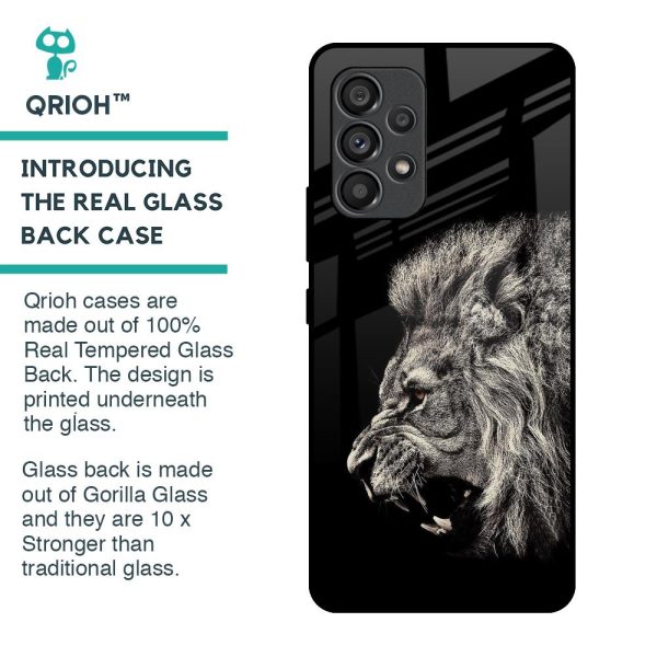 Brave Lion Glass Case for Samsung Galaxy A53 5G Fashion