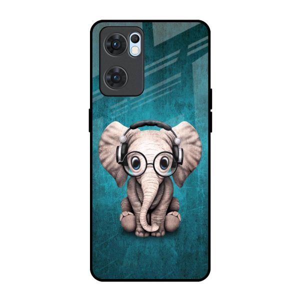 Adorable Baby Elephant Glass Case For Oppo Reno7 5G Cheap