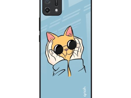 Adorable Cute Kitty Glass Case For Oppo A16K Online Sale