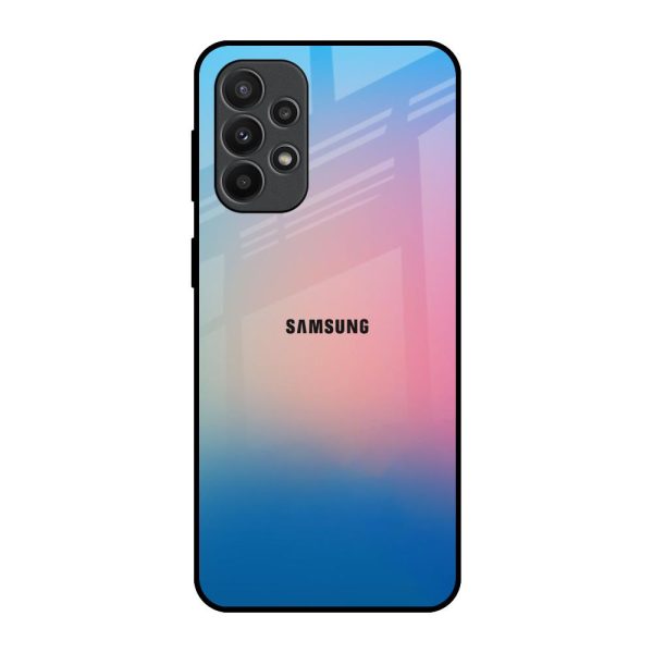 Blue & Pink Ombre Glass case for Samsung Galaxy A23 For Cheap