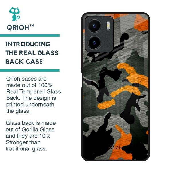 Camouflage Orange Glass Case For Vivo Y15s Supply