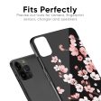 Black Cherry Blossom Glass Case for Apple iPhone XS Discount