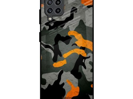 Camouflage Orange Glass Case For Samsung Galaxy M32 Supply