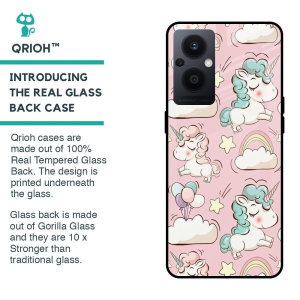 Balloon Unicorn Glass case for OPPO F21 Pro 5G For Cheap