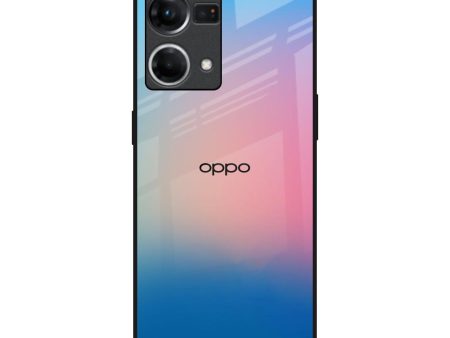 Blue & Pink Ombre Glass case for OPPO F21 Pro Sale