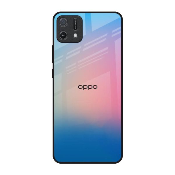 Blue & Pink Ombre Glass case for Oppo A16K Fashion