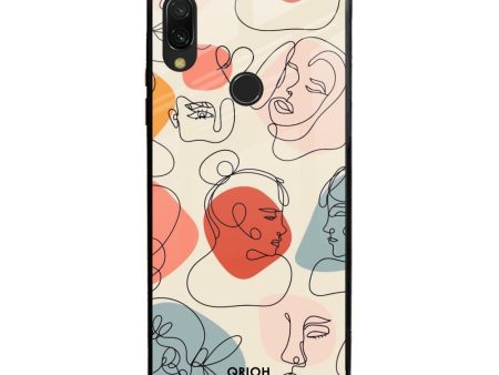 Abstract Faces Glass Case for Mi Redmi Note 7 Cheap